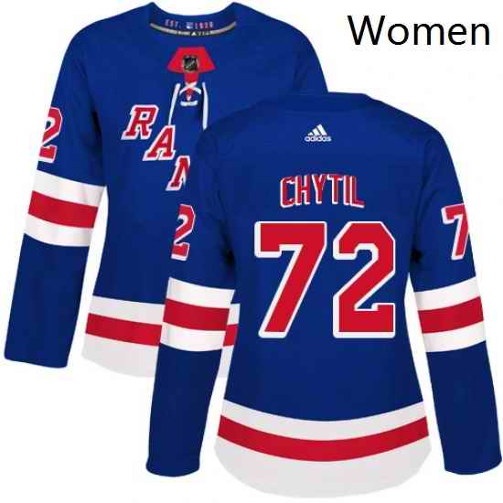 Womens Adidas New York Rangers 72 Filip Chytil Premier Royal Blue Home NHL Jersey